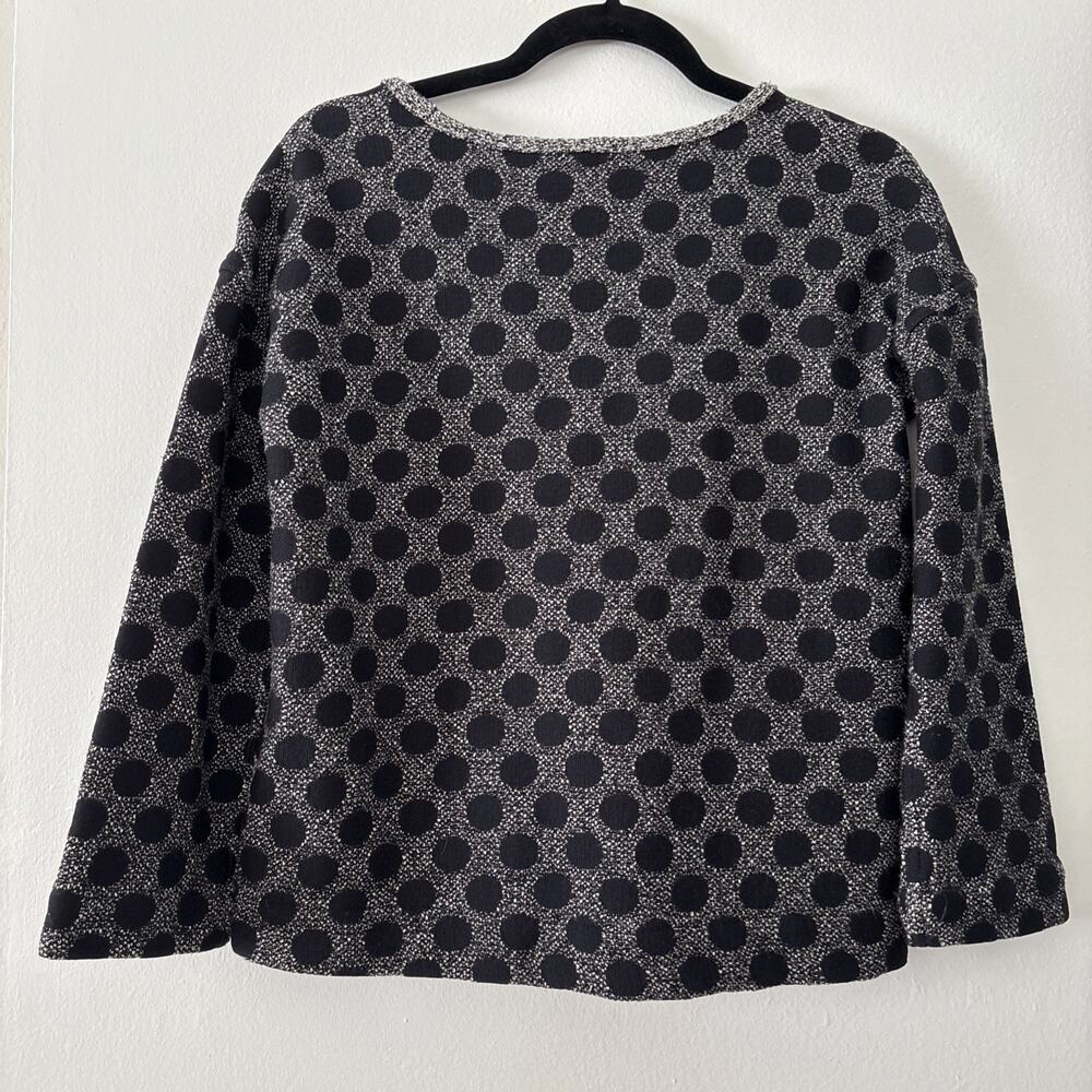 Madewell Reversible Marled Dot Sweater XS Boxy Fit Gray Black Polka Dot Pullover - Picture 4 of 13